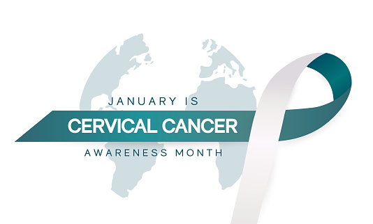 Cervical Cancer Awareness Month banner,  poster, January. Vector illustration. EPS10