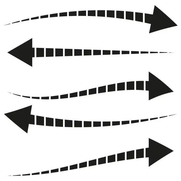 Vector illustration of Set of 5 different arrows. Vector illustration. EPS 10.