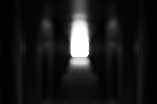 Empty dark corridor hotel corridor, Hotel hallway