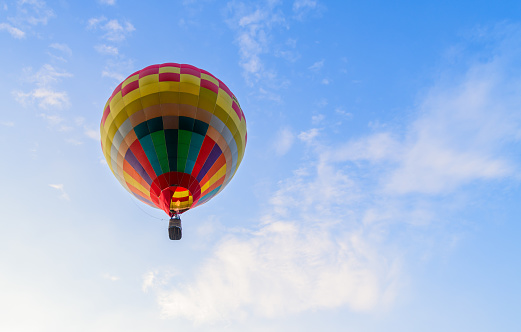 colorful balloon on blue sky background