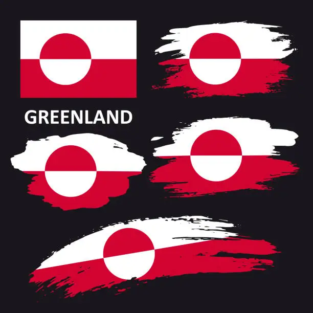 Vector illustration of Set of vector flags of Greenland