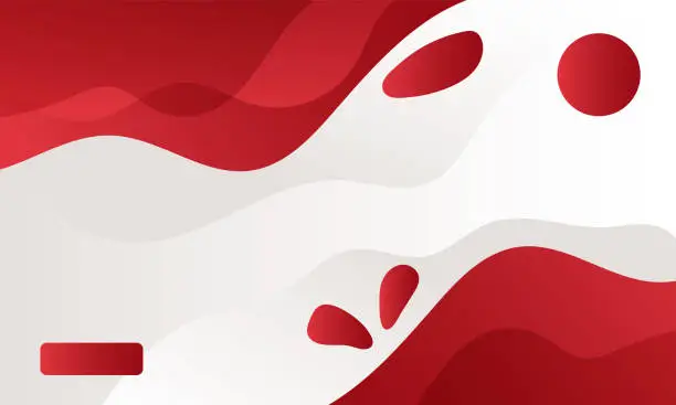 Vector illustration of Abstract red layers wavy shape on white background