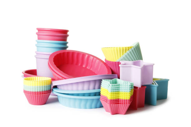istock Many different silicone mold for baking on a white background. Culinary accessories of the baker. Small baking cups. It is isolated. 1844968859