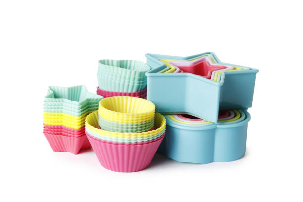 istock Many different silicone mold for baking on a white background. Culinary accessories of the baker. Small baking cups. It is isolated. 1844969367