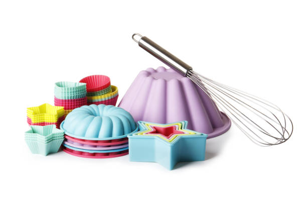 istock Many different silicone mold for baking on a white background. Culinary accessories of the baker. Small baking cups. It is isolated. 1844969379
