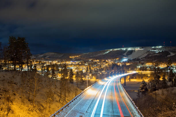 istock Panoramic view over Solleftea during winter, a town in northern Sweden 1844993873