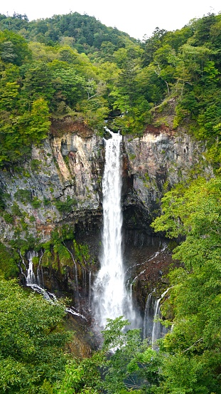 waterfall in nikko in summer