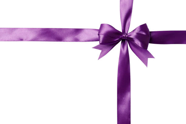 istock Lilac bow and ribbon on a white background 1845011945