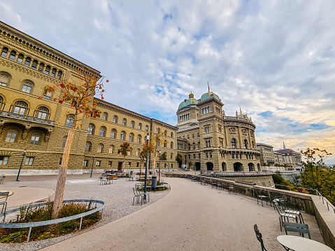 Federal Palace of Switzerland (Parliament Building) in Bern, Switzerland.