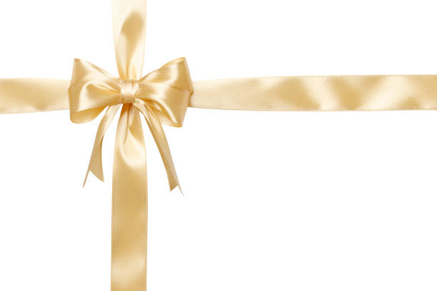 istock beige bow and ribbon isolated on white background. 1845014693