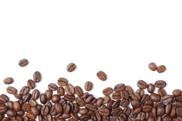 istock Frame of coffee beans isolated on a white background. 1845033672