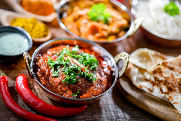 istock Hot madras paneer and vegetable masala with rice 1845042479