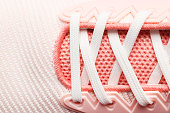 pink lace shoes close-up