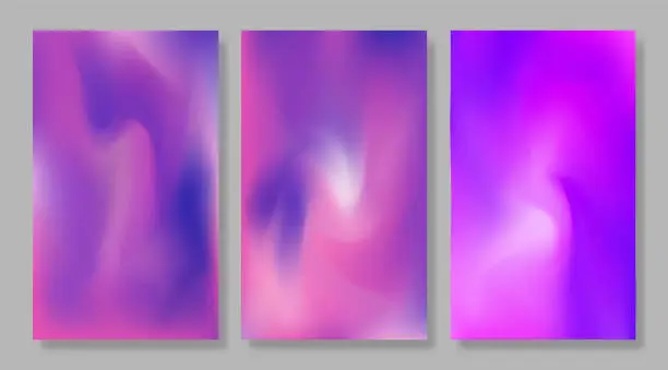 Vector illustration of Set of blurred gradient colors abstract background
