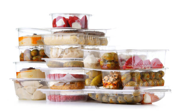 istock Variety of prepackaged food products in plastic boxes 1845059404