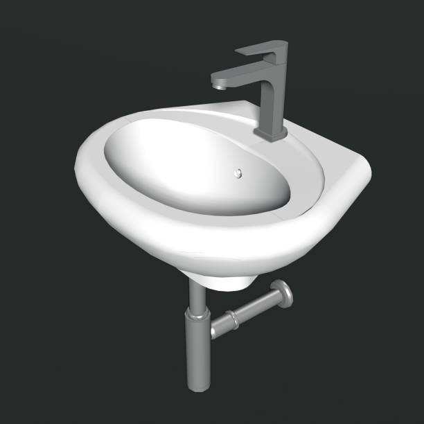 istock 3D illustration of basin and lavatory 1845066182