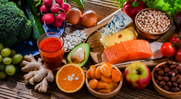istock Food products representing the nutritarian diet 1845071921