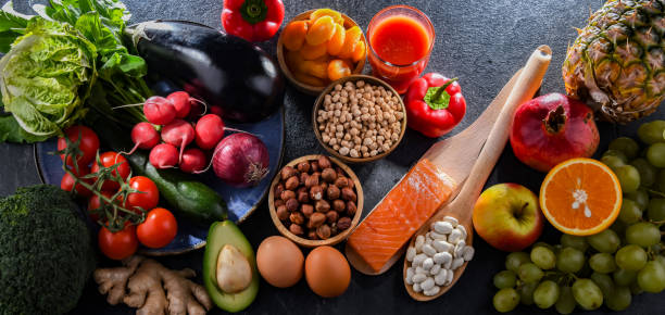 istock Food products representing the nutritarian diet 1845072455