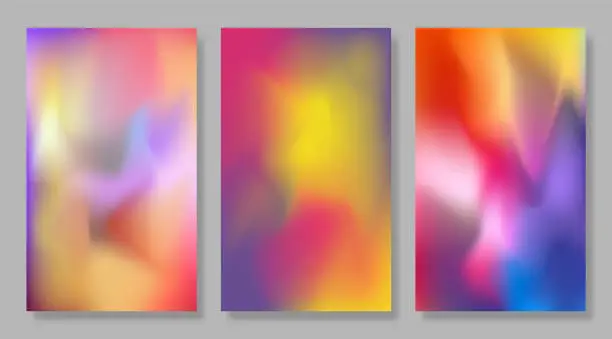 Vector illustration of Set of blurred gradient colors abstract background