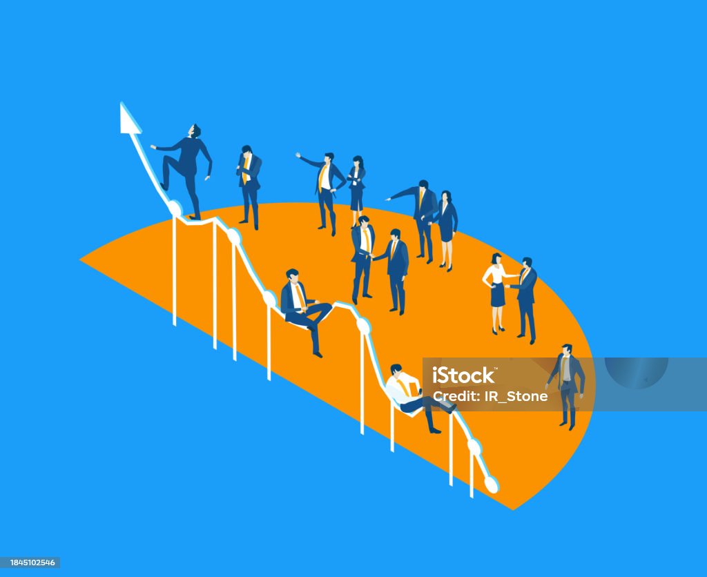 Working Together Graph Business People Working Together Around Graphs And Charts Collaborating ...