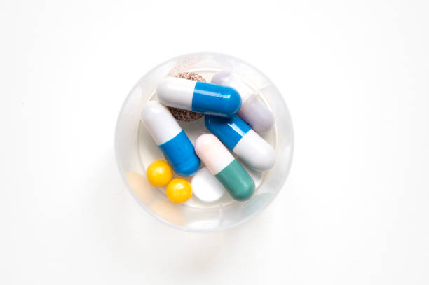 istock Capsules, granules, vitamins and tablets for treatment and prevention. 1845102547