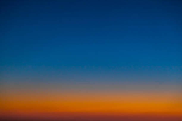 Sunset blue-orange sky at golden hour.
