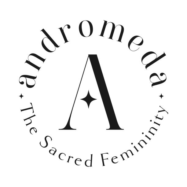 Stellar Star Logo Andromeda Minimal Concept. Black Option. Variant-02 Minimalist Femininity clean and simple Stellar design element. Vector Graphic. andromeda galaxy stock illustrations