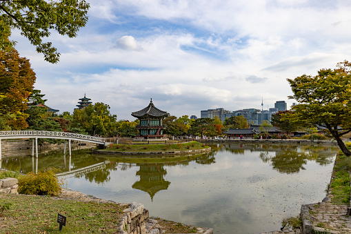 part of the huge gyeongbokgung palace area in seoul, south korea.