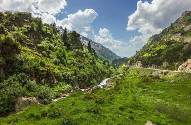 beautiful mountain scenery of Sustenpass in the swiss alps