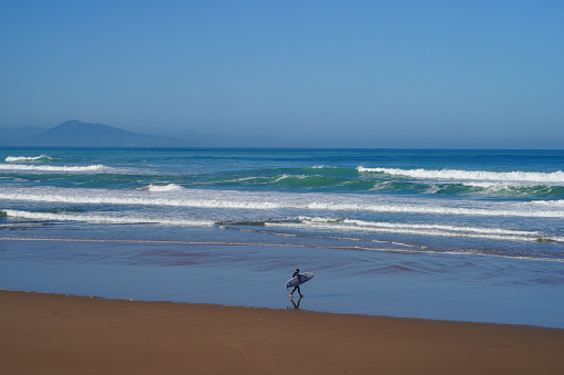 Surfing in Biarritz in the Basque Country