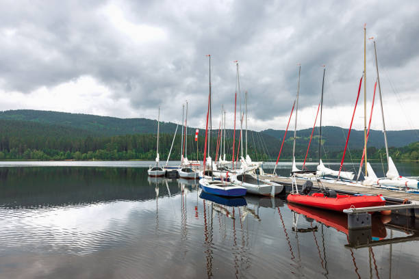 landscape with boats on the lake Schluchsee