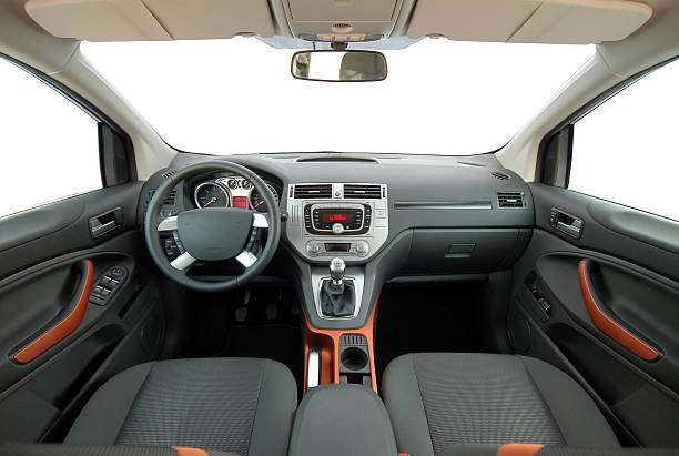 istock Modern car interior shot from the backseat 184523479