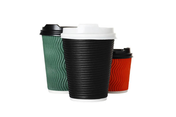 istock Design concept of mockup coffee cups isolated on white background. Copy space for text and logo. Clipping Path included isolated on white background. 1845244270