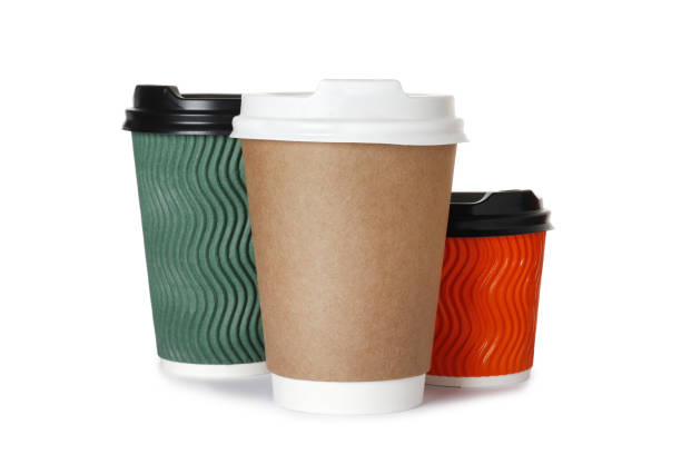 istock Design concept of mockup coffee cups isolated on white background. Copy space for text and logo. Clipping Path included isolated on white background. 1845247950