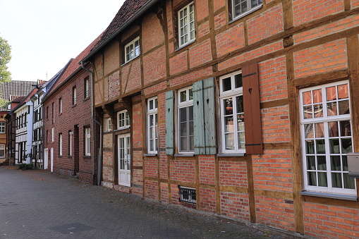 September 27, 2023, Drensteinfurt: Historic half-timbered house in the centre of Drensteinfurt in the Münsterland region
