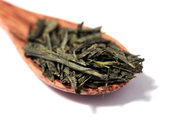 istock Green tea dried and rolled leaves 1845276923
