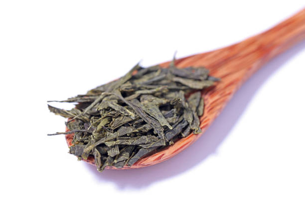 istock Green tea dried and rolled leaves 1845280669