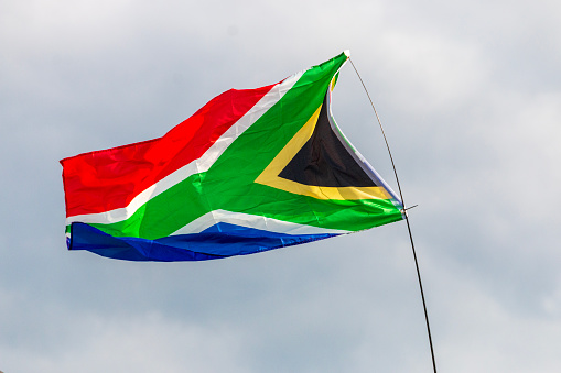 A flying South African flag