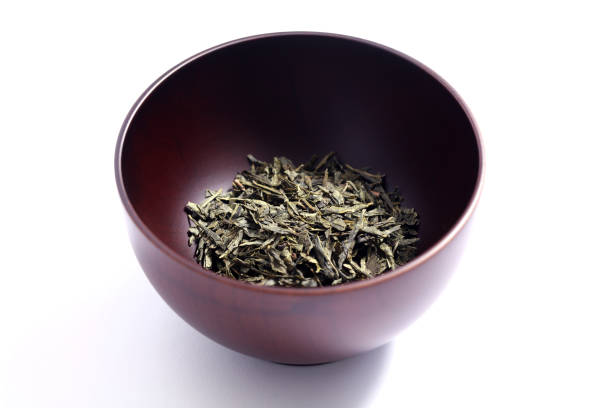 istock Green tea dried and rolled leaves 1845305840