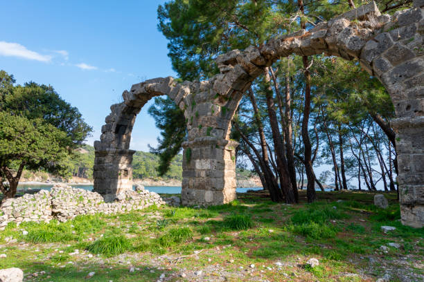 istock Ruined aqueduct at Phaselis ancient site in Antalya, Turkey. 1845318449