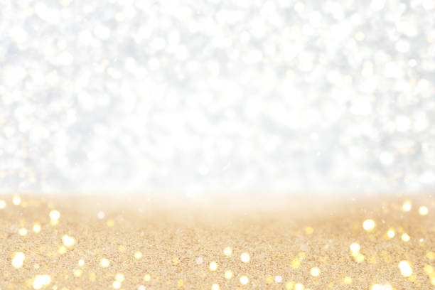 istock Christmas shiny silver gold background with bokeh. 1845355636