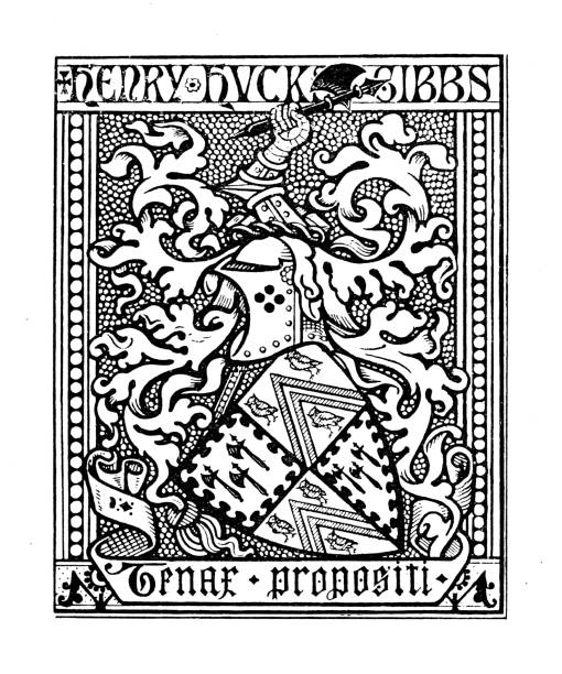 istock 19th c engraving henry hucks gibbs heraldry;  Handbook of Heraldry 1893 1845372890