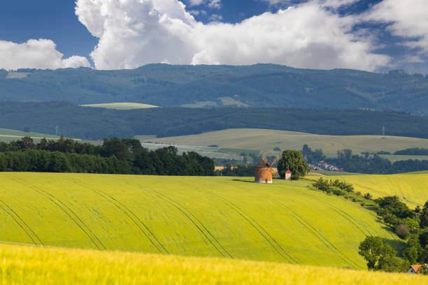 Windmill in Chvalkovice, Southern Moravia, Czech Republic