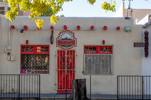 Albuquerque, USA - November 6, 2022. Facade of Warpath store at Old Town Plaza in Albuquerque, New Mexico, USA