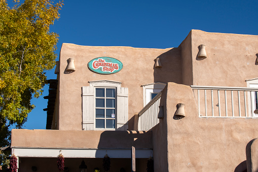 Albuquerque, USA - November 6, 2022. Facade of the Christmas Shop in Old Town, Albuquerque, New Mexico, USA