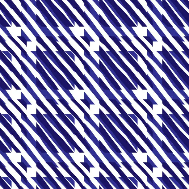 Vector illustration of Seamless vector tartan pattern with geometric shape. Doodle hand drawn gingham fabric print template.