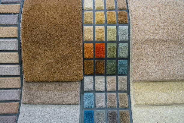 istock Colorful carpet samples in the store 1845459325
