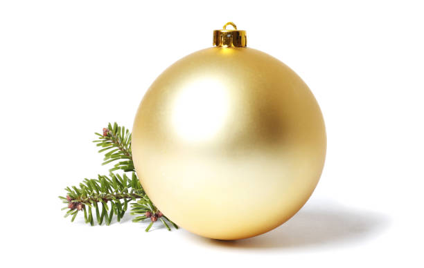 istock Christmas tree branches and Christmas balls on white background 1845474017