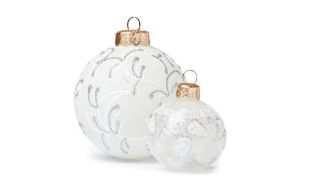 istock Decorative christmas balls isolated on white background 1845474545