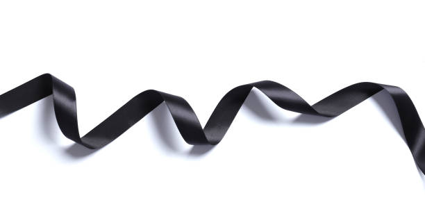 istock black Festive Ribbon isolated on a white background 1845476271